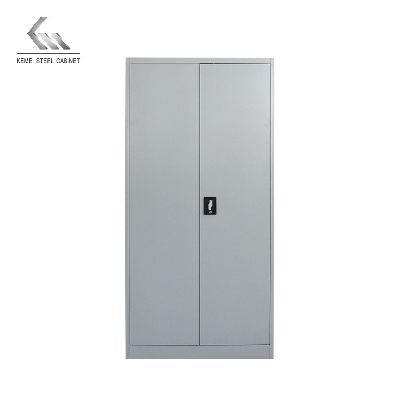 Modern dark gray and white general use steel 2 metal door clothing cupboard lcoker/wardrobe with mirror