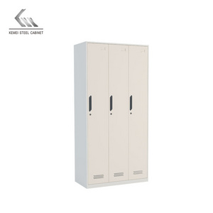 China School Student For Changing Room 3 Door Steel Wardrobe Client Locker Key Card Lockers Large Capacity Personal Wardrobe