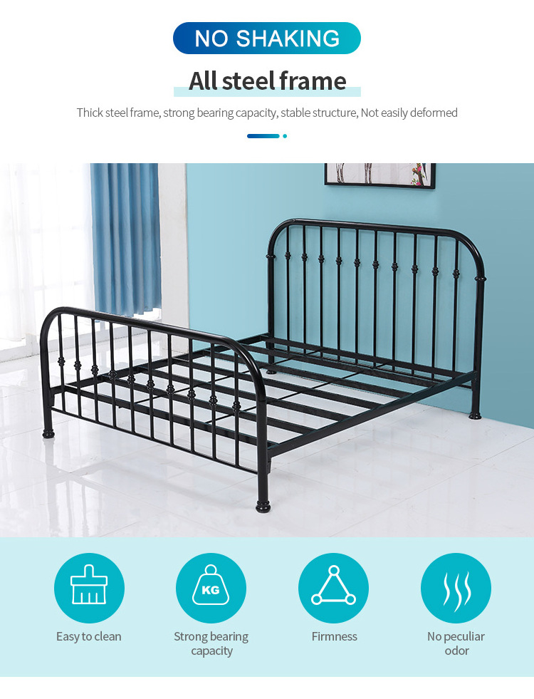 Modern Simple Princess Iron Bed Iron Frame Steel Frame Double Adult Bed Frame King Size Children Beds