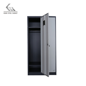 Metal steel locker wardrobe 2 door open for adult gym clothing storage locker closet cabinet