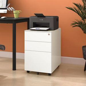 Office Furniture New Fashion Design Metal Mobile File Cabinet 3 Drawers Steel Movable File Storage Cabinet