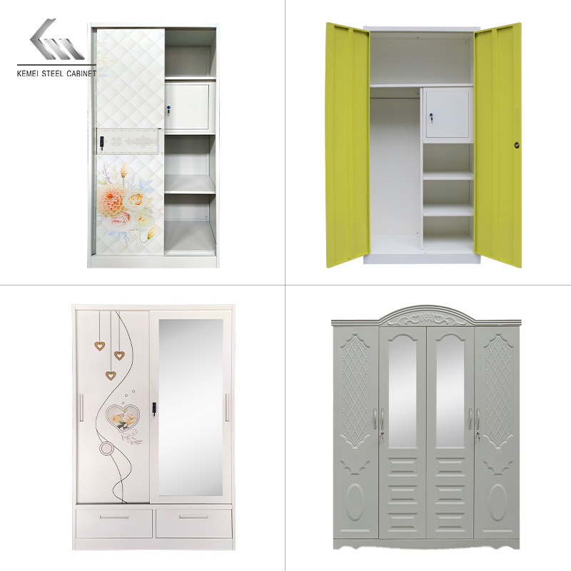 Stainless Steel Cupboard Locker For Bedroom Furniture Wardrobe Iron File Storage Cloth Almirah Metal Cupboard Wardrobe