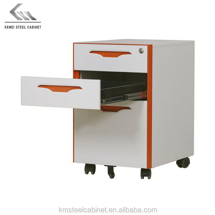 Wholesale Price 3 Drawer Mobile Pedestal Metal Filing Cabinet Office File Cabinet For Sale