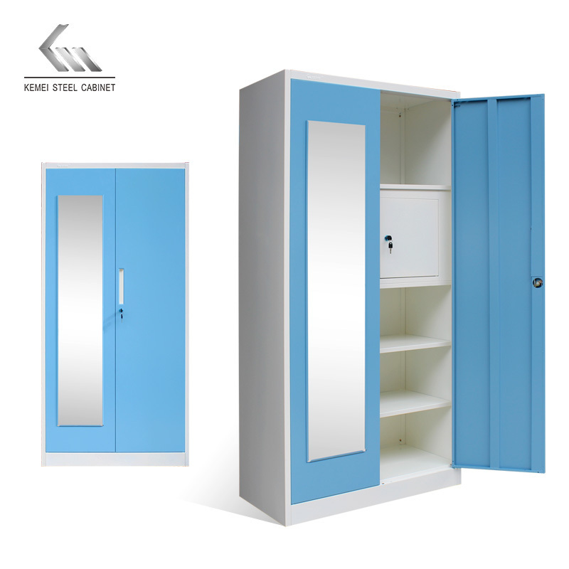 High Quality Commercial Furniture Home Storage Locker Bedroom Clothes Storage Swing Door Steel Almirah Closet