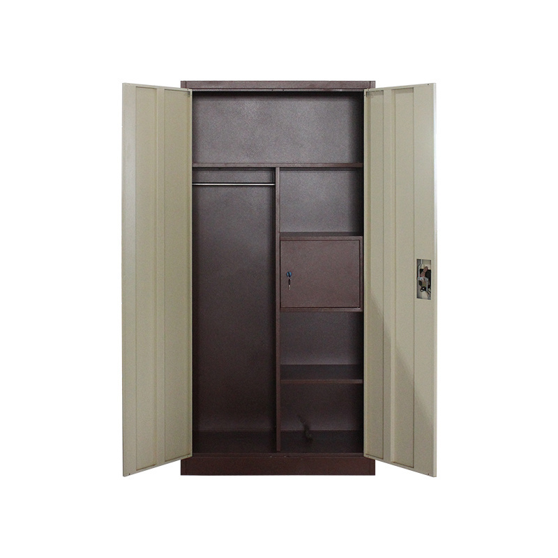 Low price economic 2 door metal wardrobe cabinet steel locker for dorm