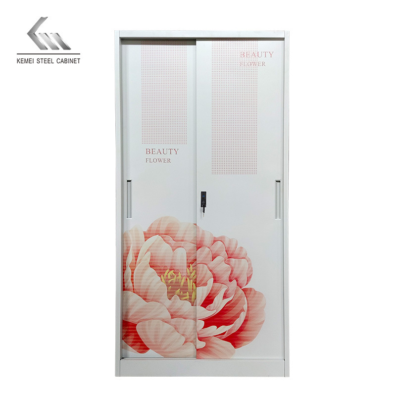 Latest Style Modern Bedroom metal Wall Cabinet Wardrobe With Sliding Doors