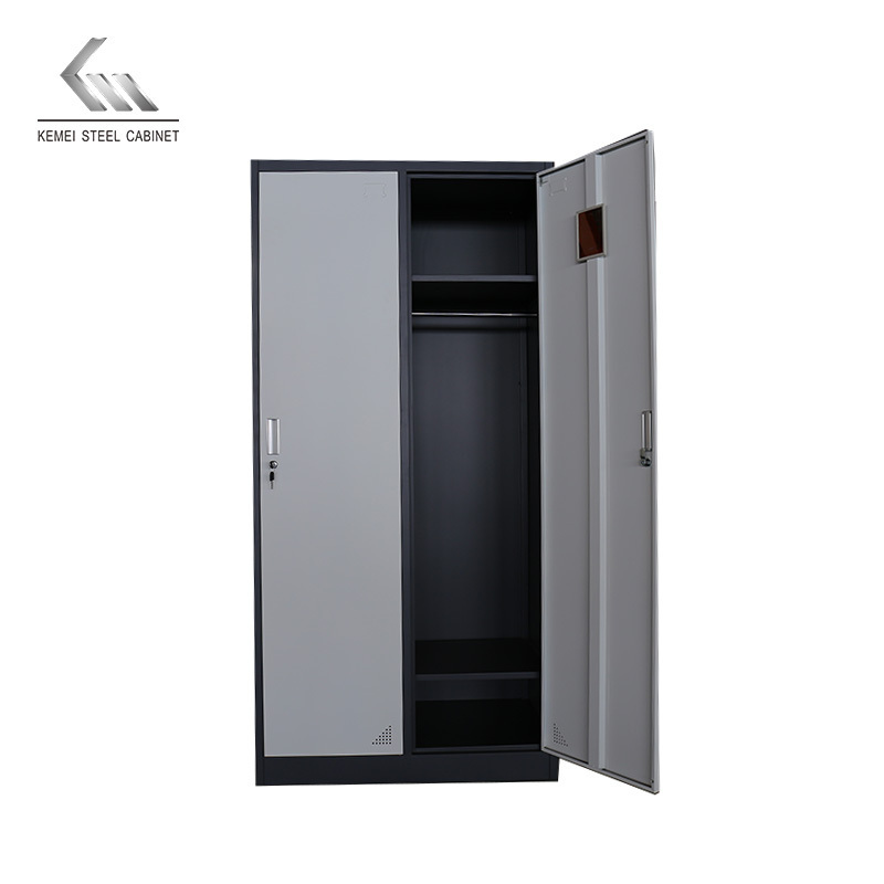 Metal steel locker wardrobe 2 door open for adult gym clothing storage locker closet cabinet