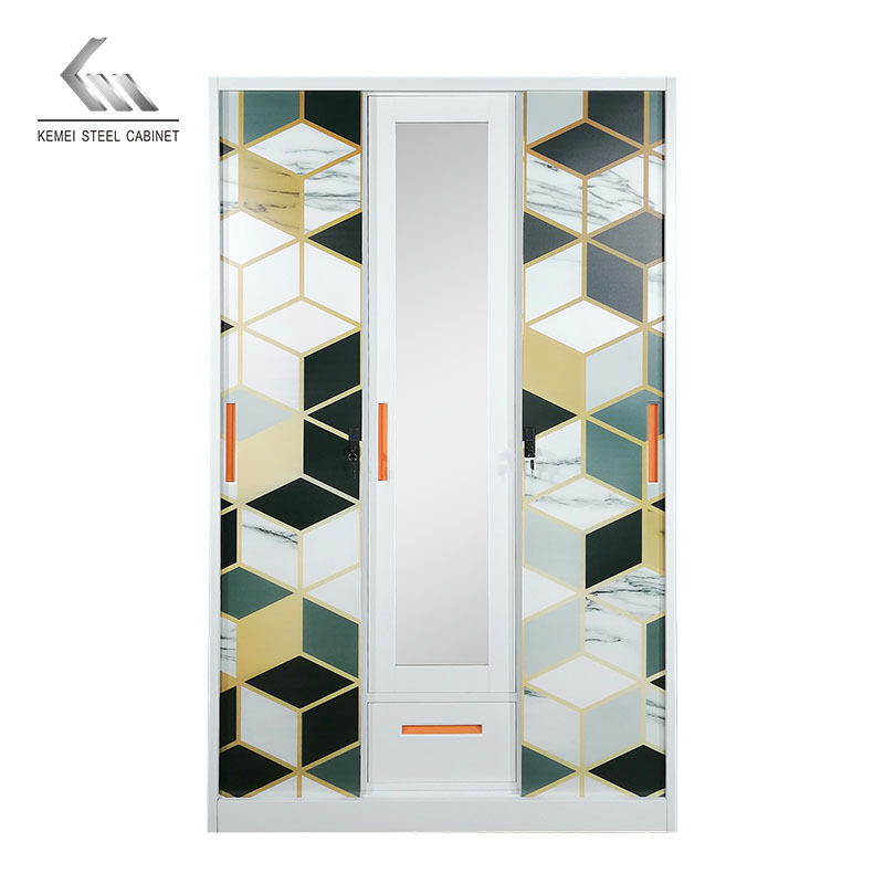 Steel almari Closet system wardrobe closet with mirror wardrobe clothes wardrobe cheap ukuran stand lemari pakaian szafa