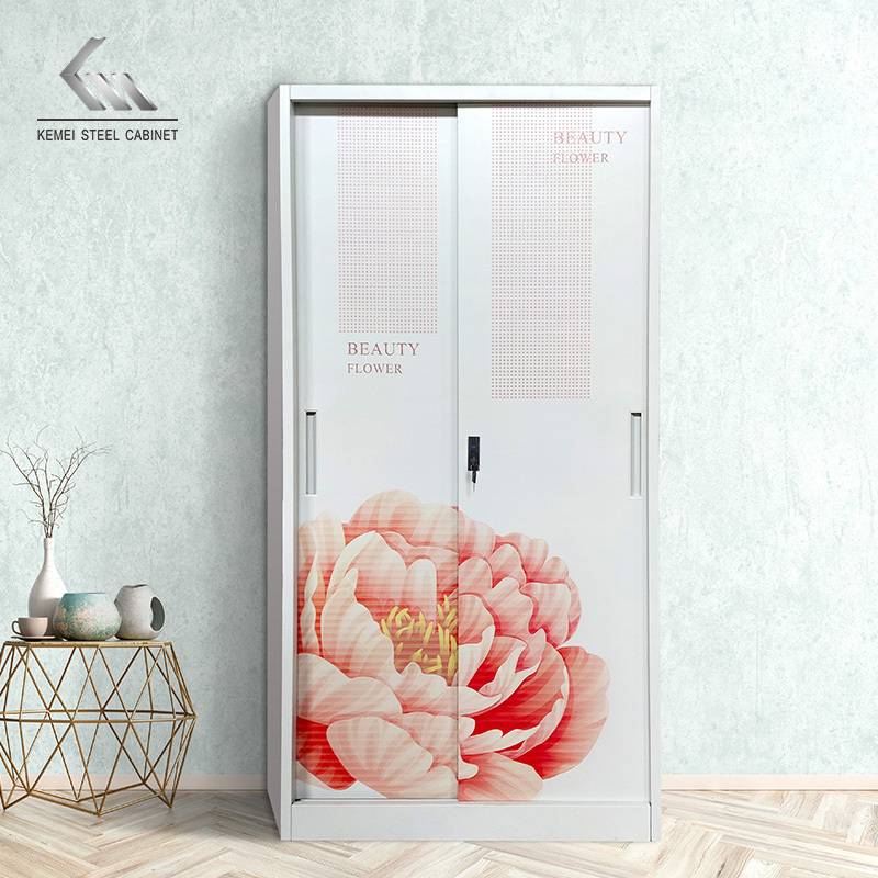 Latest Style Modern Bedroom metal Wall Cabinet Wardrobe With Sliding Doors