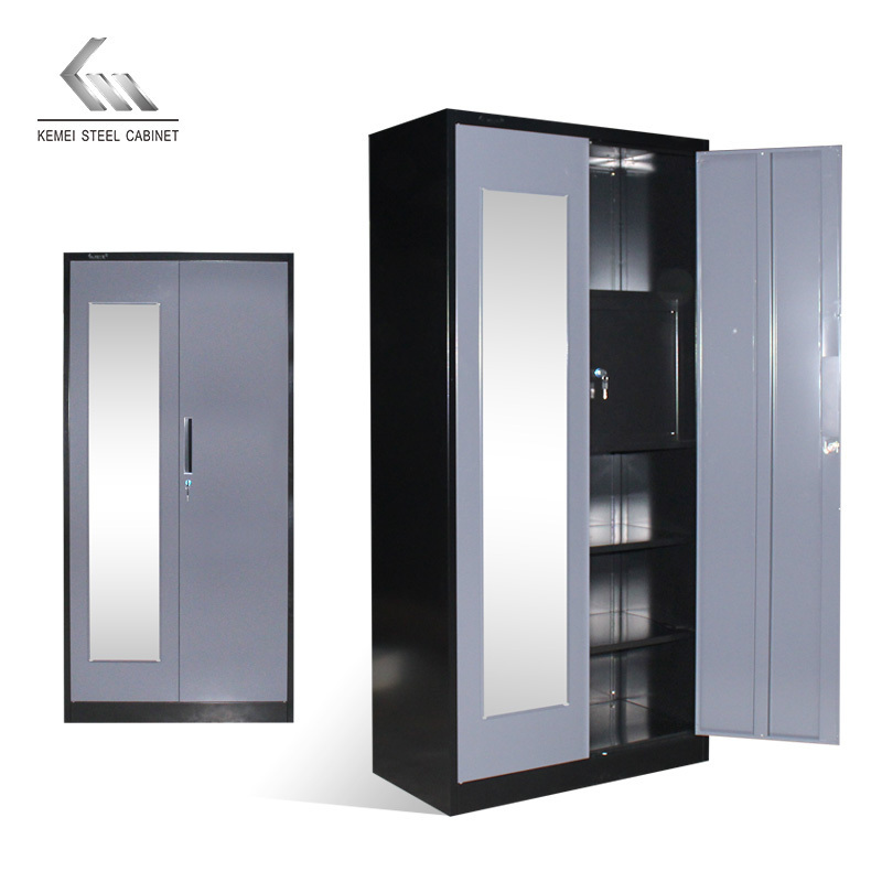 High Quality Commercial Furniture Home Storage Locker Bedroom Clothes Storage Swing Door Steel Almirah Closet