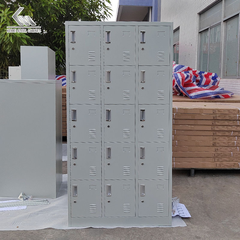 Swimming Pool 15 Doors Steel Locker Beach Parcel Locker Office Staff 15 Door Metal Locker