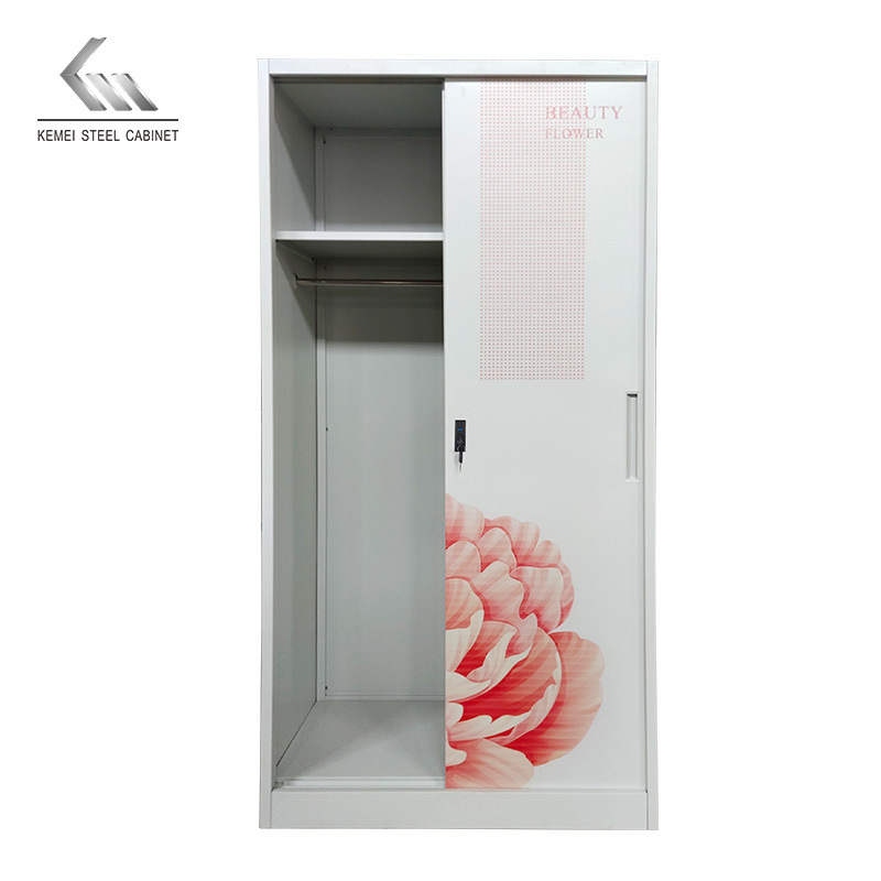 Latest Style Modern Bedroom metal Wall Cabinet Wardrobe With Sliding Doors