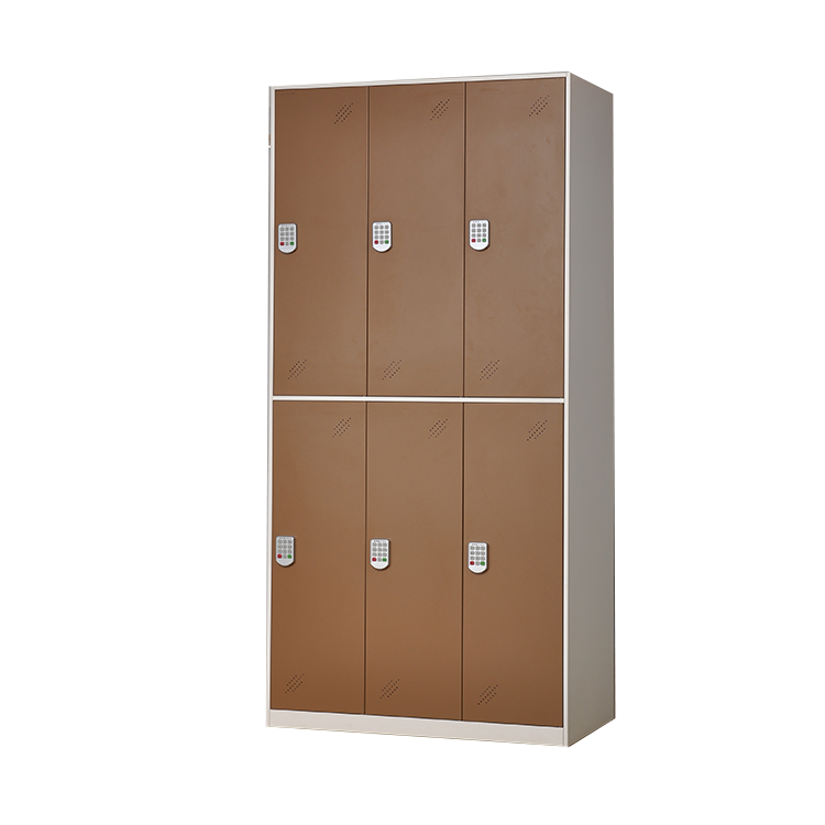 6 door metal locker wardrobe with electronic lock for office/school/gym steel storage