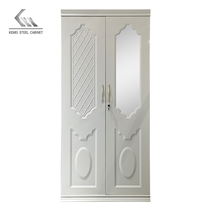 Clothes Cupboard Design Sliding Door Bedroom Storage Cupboard With Embossing Metal Wardrobe