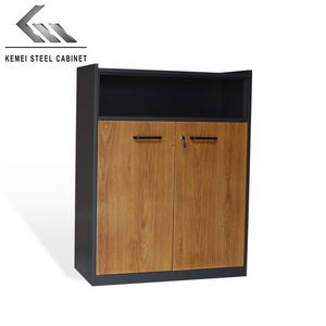 Steel metal storage cabinets two door small short filing cabinet wooden color file wardrobe