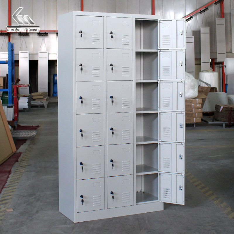 High Quality Metal Storage Modern Design Metal Locker With Hanger Modern Staff 18 Door Storage Wardrobe Stainless Steel Locker