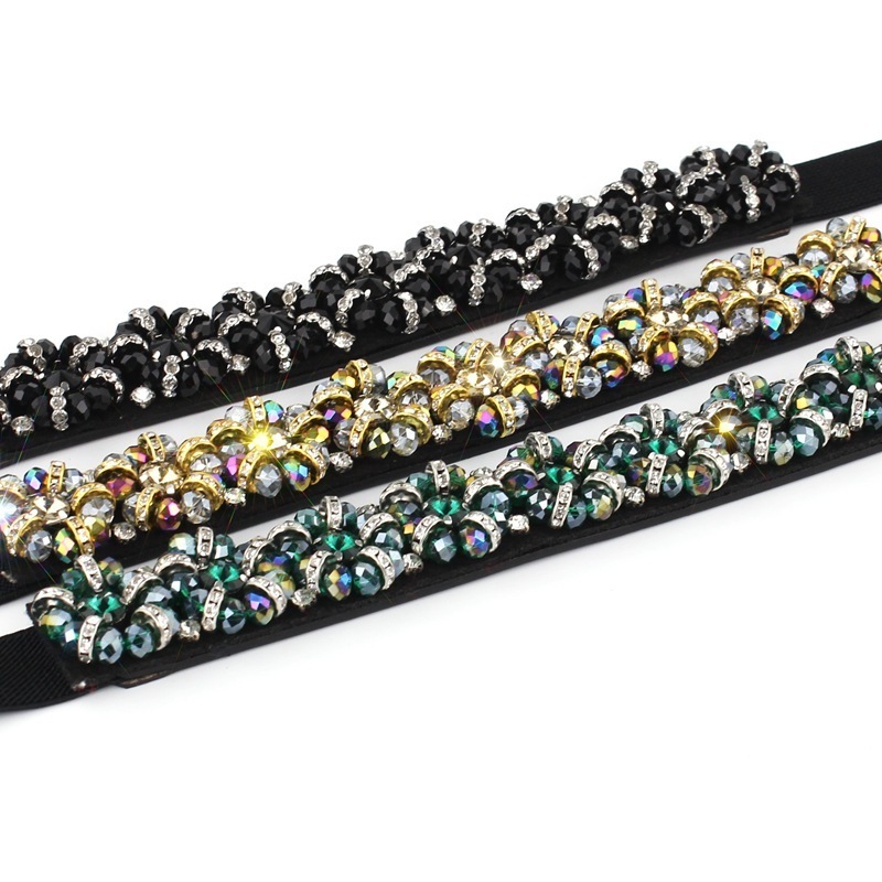 Women Luxury Wedding Belts Beaded Belt Rhinestone Sash Dress Accessories Silver Diamond Bridesmaid Belts