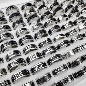 Men's Stainless Steel Rings Jewelry For Men And Women Jewelry Mixed Batch Of Ring No Fade Black Biker Band Finger Mix Rings