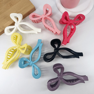 New Trend Korean Ins Style 13cm Extra Large Sweet Bow Knot Hair Jaw Clip Transparent Jelly Color Plastic Hair Claw Clip For Girl