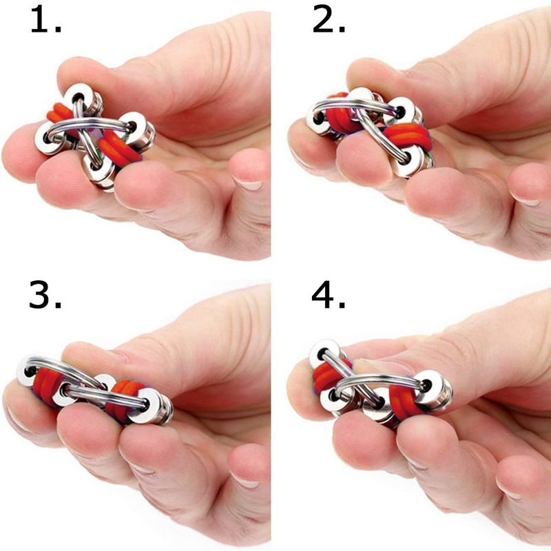 Stress Anti Anxiety Fidget Ring Bike Key Chain Ring Fidget Toys-stress Relief Finger Fidget Toys