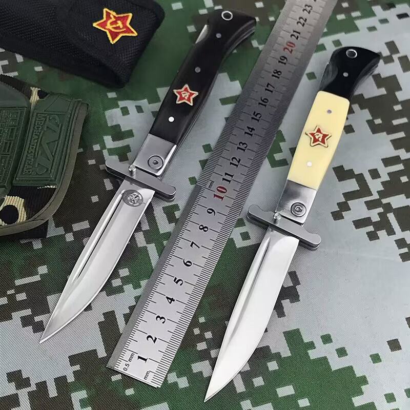 Russia exit Camping hunting knife black Outdoor tools EDC Tactical folding pocket knife