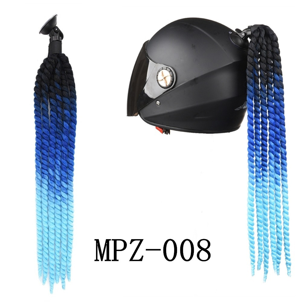 SLKE motorcycle personalized fashion spring helmet twist braid ponytail wig decoration helmet dirty braid