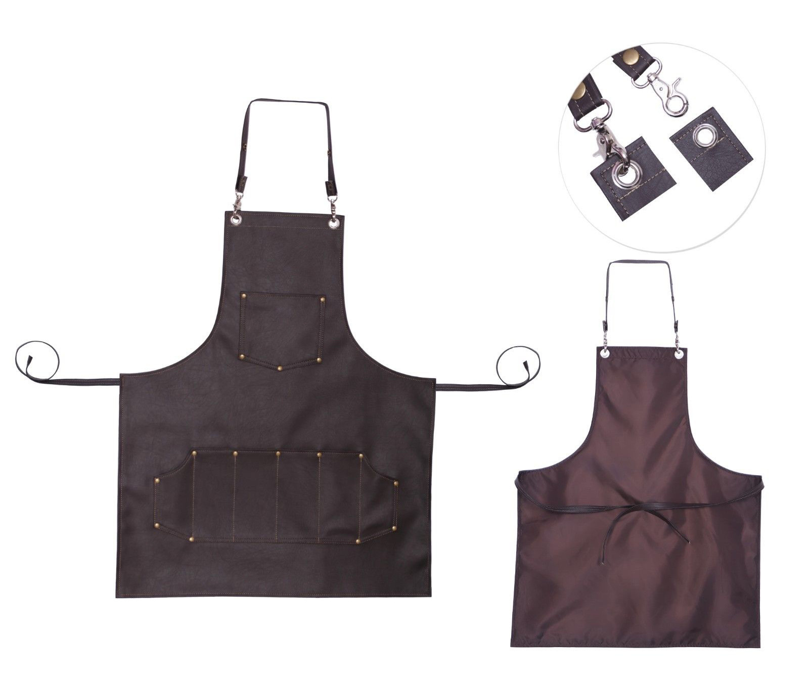 Leather Barber Apron With Tools Pocket For Hairdresser Hairdressing Wear