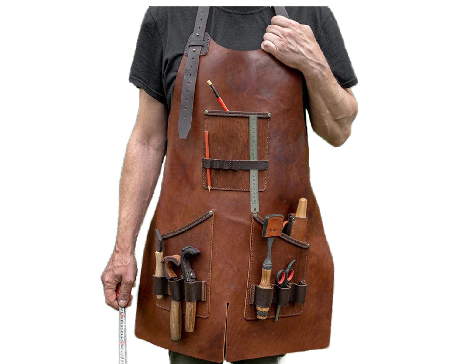 Handmade Leather Apron For Craftsman With Multiple Tools Pocket