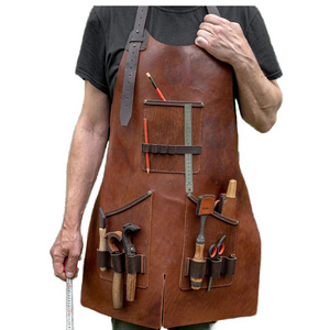 Handmade Leather Apron For Craftsman With Multiple Tools Pocket