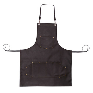 Leather Barber Apron With Tools Pocket For Hairdresser Hairdressing Wear