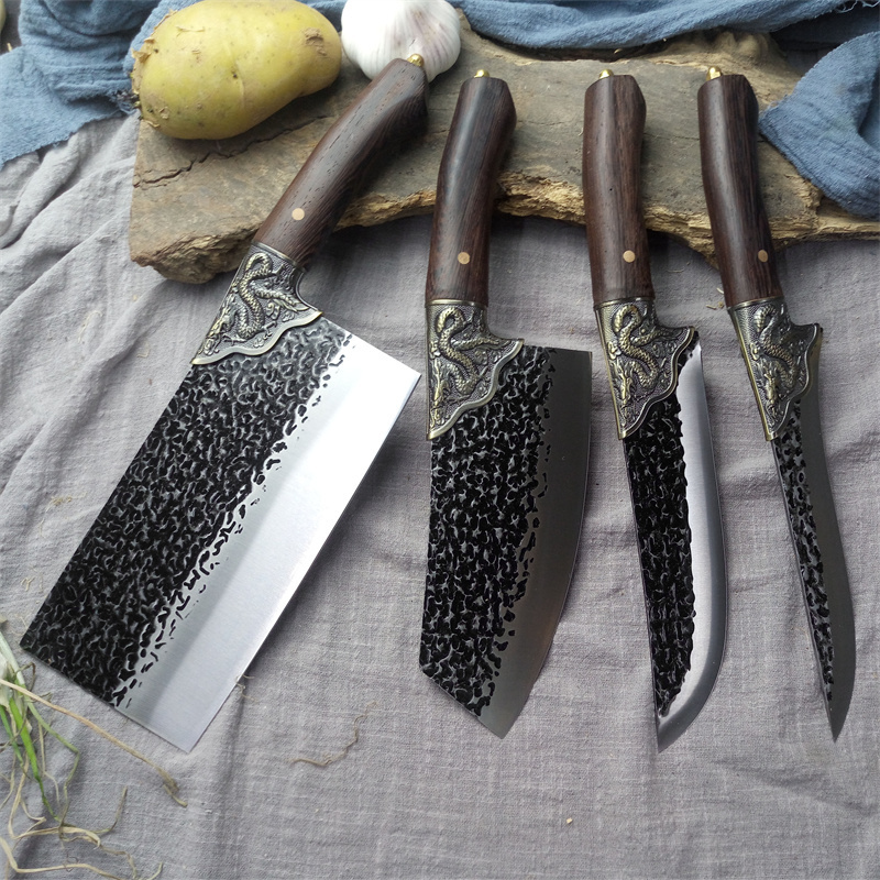 High-quality carbon steel custom logo chinese kitchen utensil professional butcher meat vegetable cutting boning knife