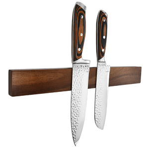 Customizable logo15.8 inch Powerful Walnut Wood Magnet Knife Hanger Strip Magnetic Knife Holder for Wall