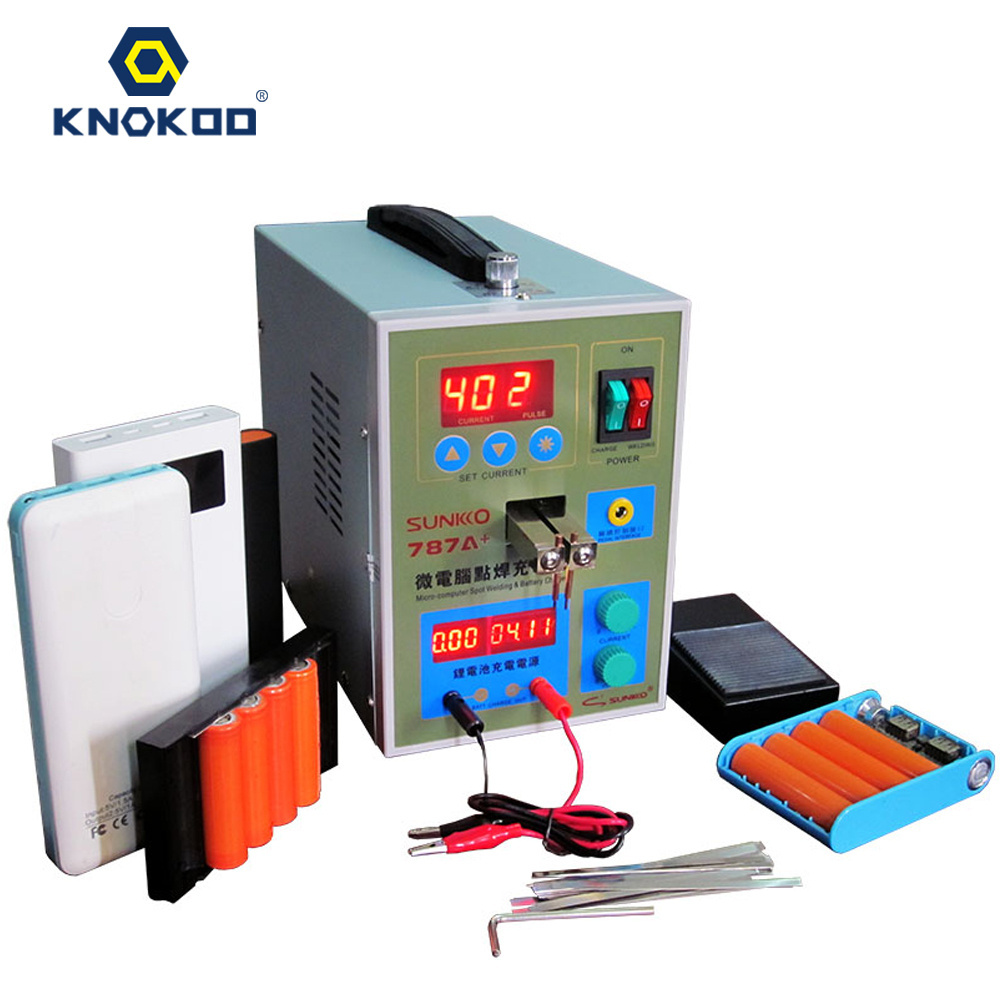 KNOKOO Precision Pulse Battery spot welders 787A Spot Welding Machine  with Micro-computer Soldering Station