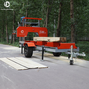 Cheap Wood Mobile Mill Diesel Portable Horizontal Band Sawmill With Trailer