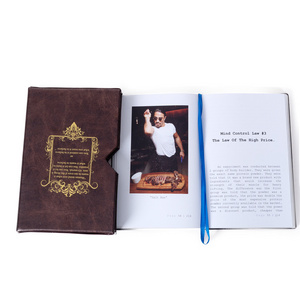 Wholesale Custom Leather Luxury Short Run Self Publish Flip Food Coupon Hard Back Leather Bound Photo Book Printing