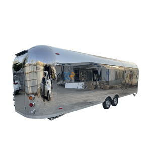 2024 Usa Mobile Food Truck Trailer For Sale Stainless Steel Ice Cream Retro Food Truck Catering Trailer