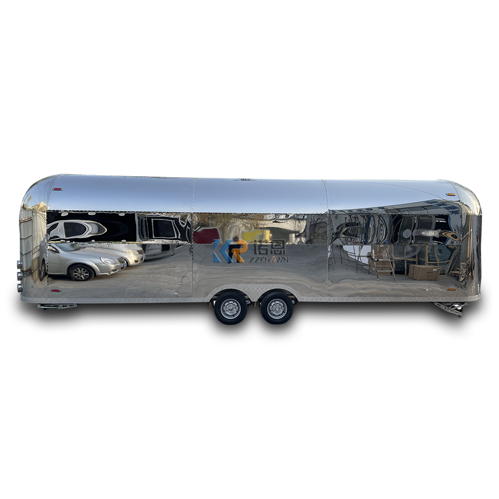 2024 Usa Mobile Food Truck Trailer For Sale Stainless Steel Ice Cream Retro Food Truck Catering Trailer