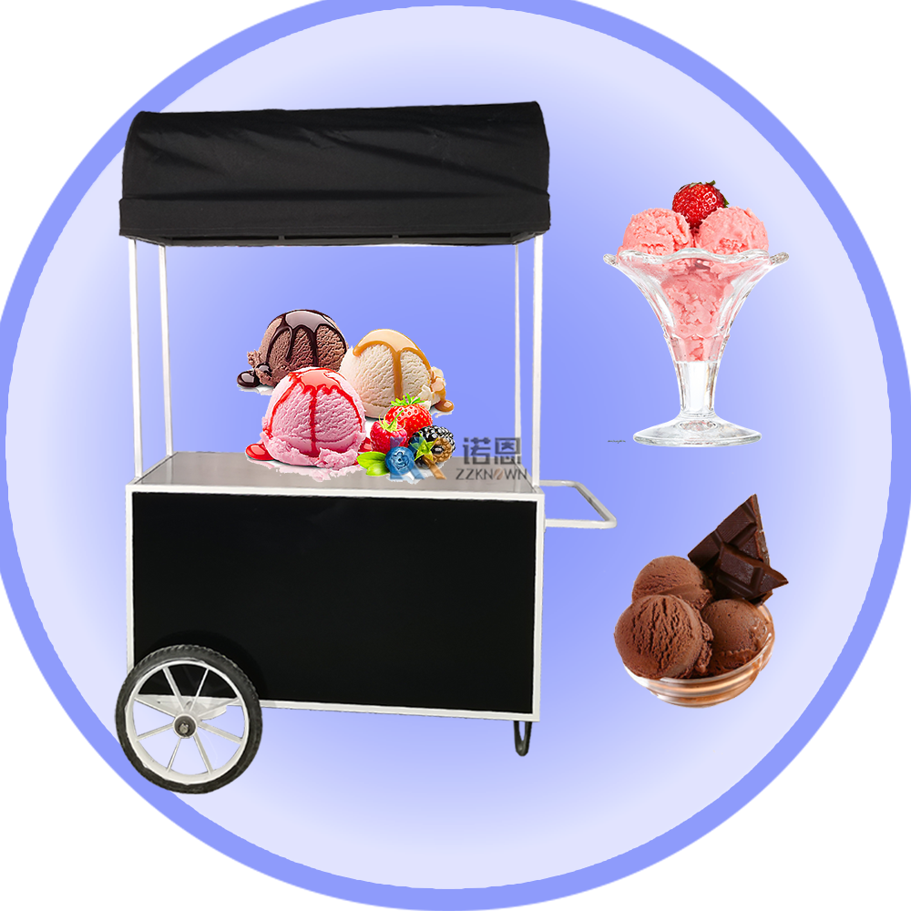 2024 Australia Custom Solar Umbrella Tricycle Bicycle Ice Cream Cart For Sale Mobile Food Popsicle Ice Cream Cart