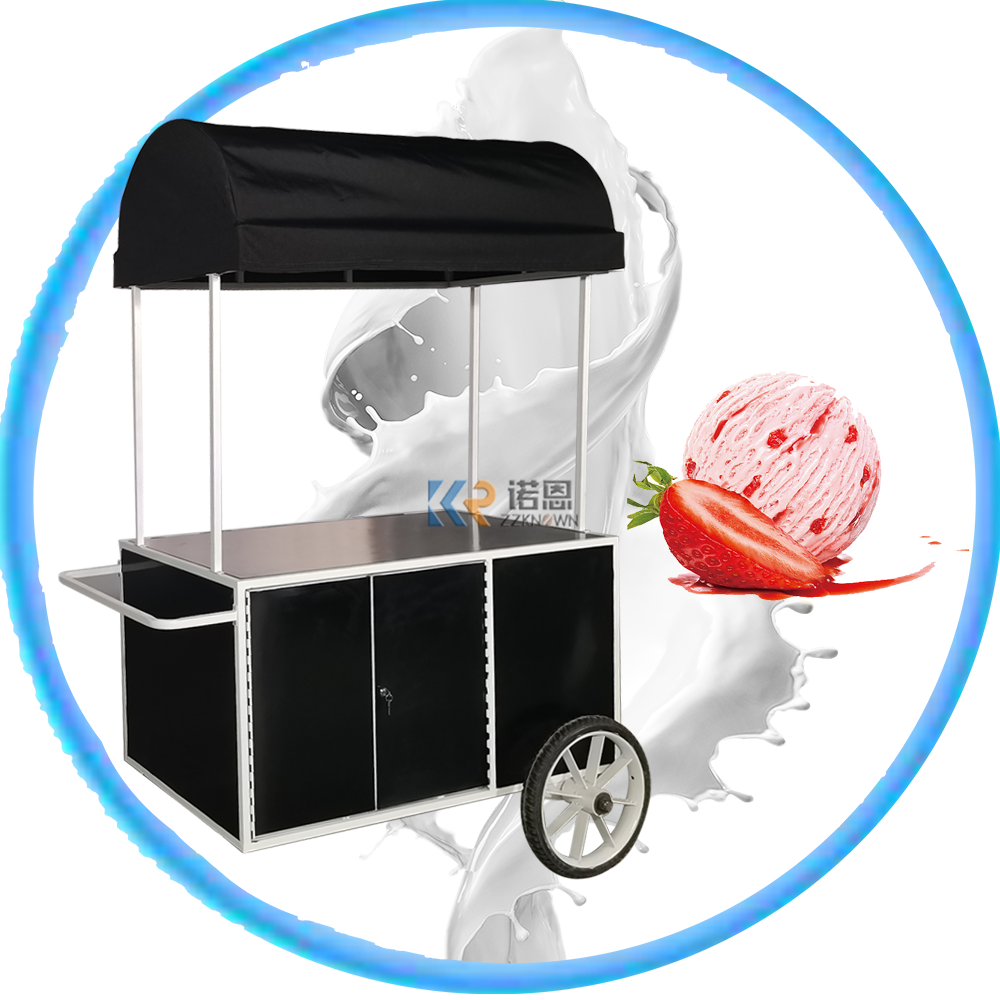 2024 Australia Custom Solar Umbrella Tricycle Bicycle Ice Cream Cart For Sale Mobile Food Popsicle Ice Cream Cart