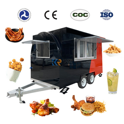 CE Certified Fast Food Trucks Mobile Food Bar Trailer Mobile Kitchen Concession Food Trailer