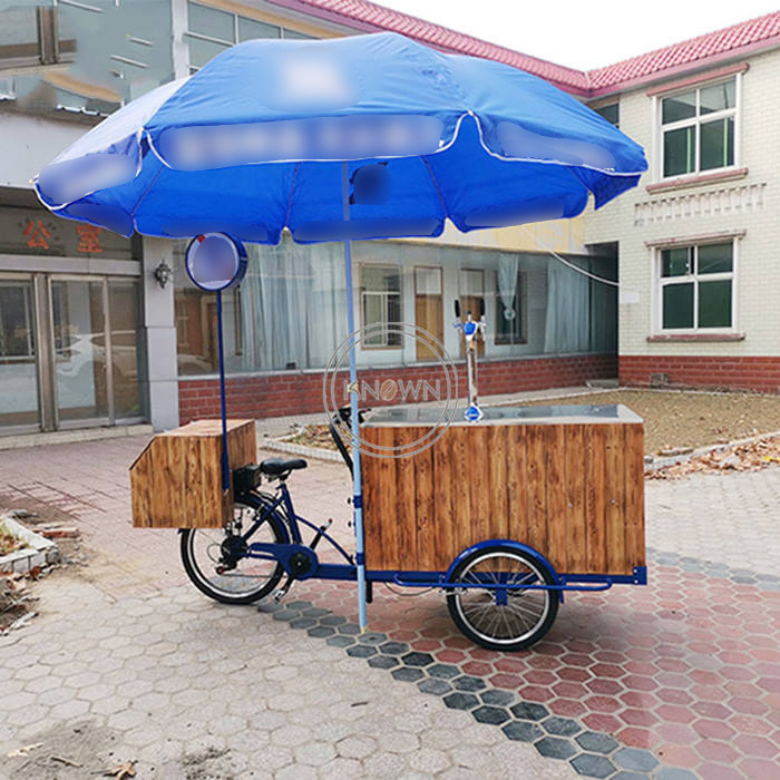 2024 Customized Electric Beer Bicycle Snack Vending Cargo Trike 3 Wheel Beer Pub Bike Mobile Bar with Battery