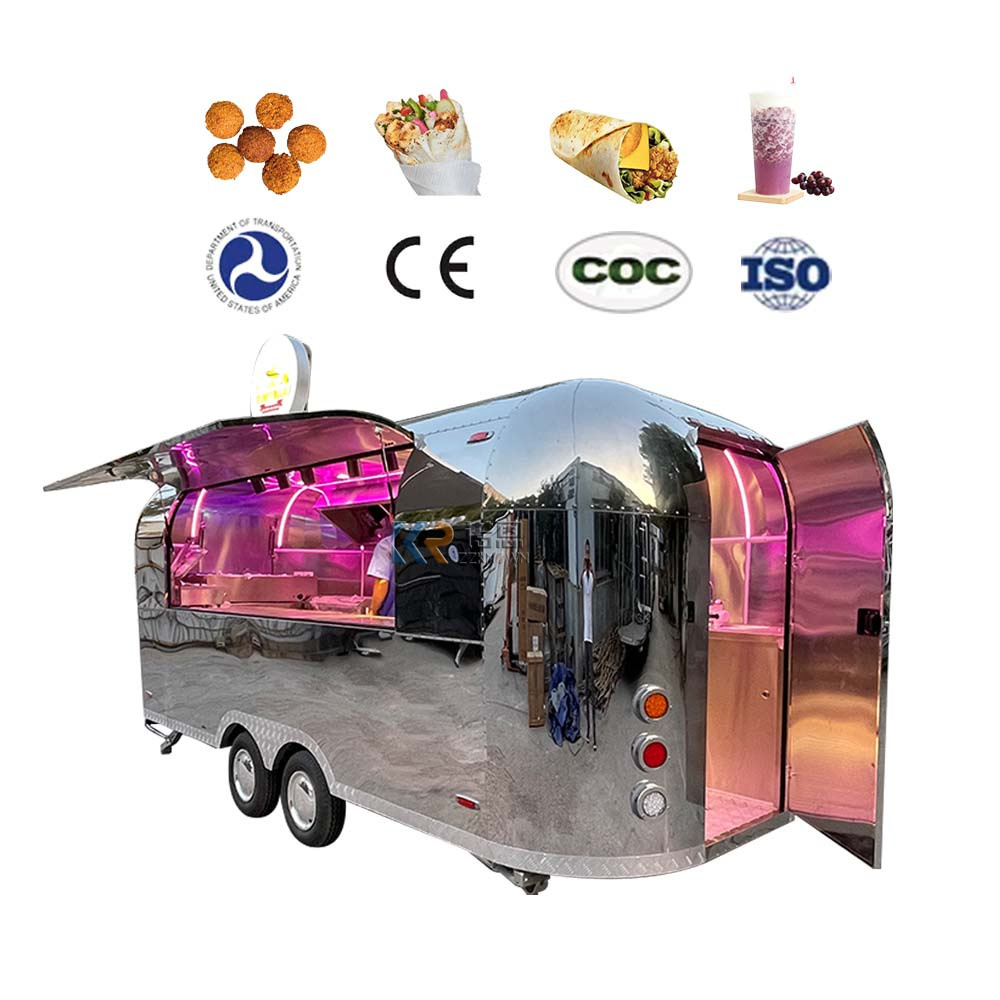 2024 Online Support Food Truck Mobile Bar Trailer Airstream Food TruckFood Concession Trailer Dot VIN CE