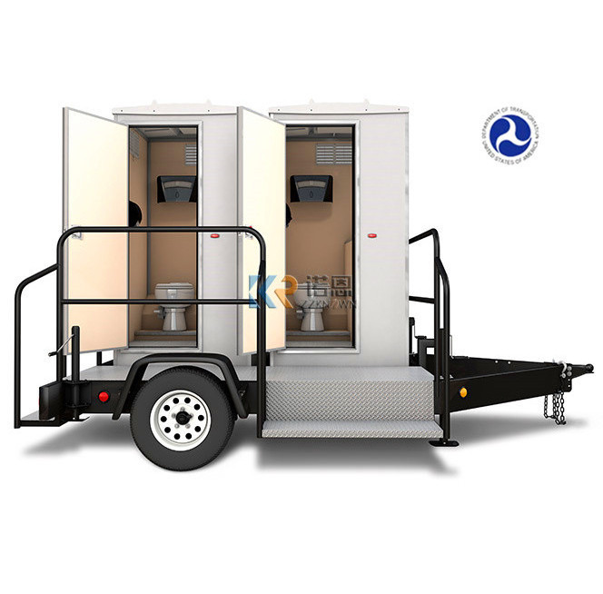 Mobile Toilet Trailer On Wheel For Park Mobile Portable Toilet With Trailer Truck With Clean And Waste Tank