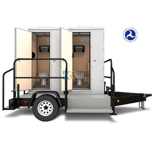 Mobile Toilet Trailer On Wheel For Park Mobile Portable Toilet With Trailer Truck With Clean And Waste Tank