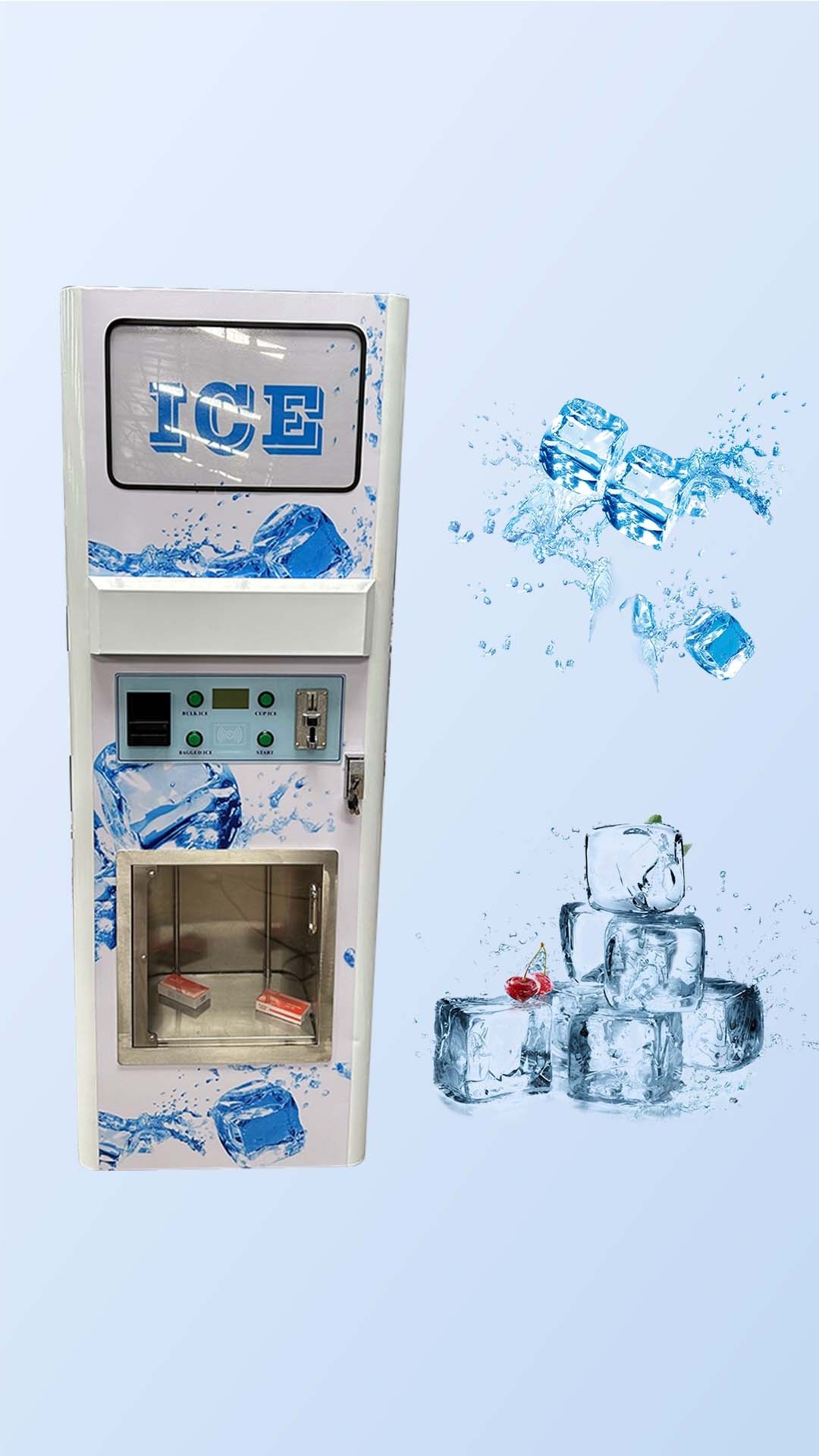 2024 Online Support Ice Vending Machine Coin IC Card Operated Ice Cube Vending Machine with Muti System