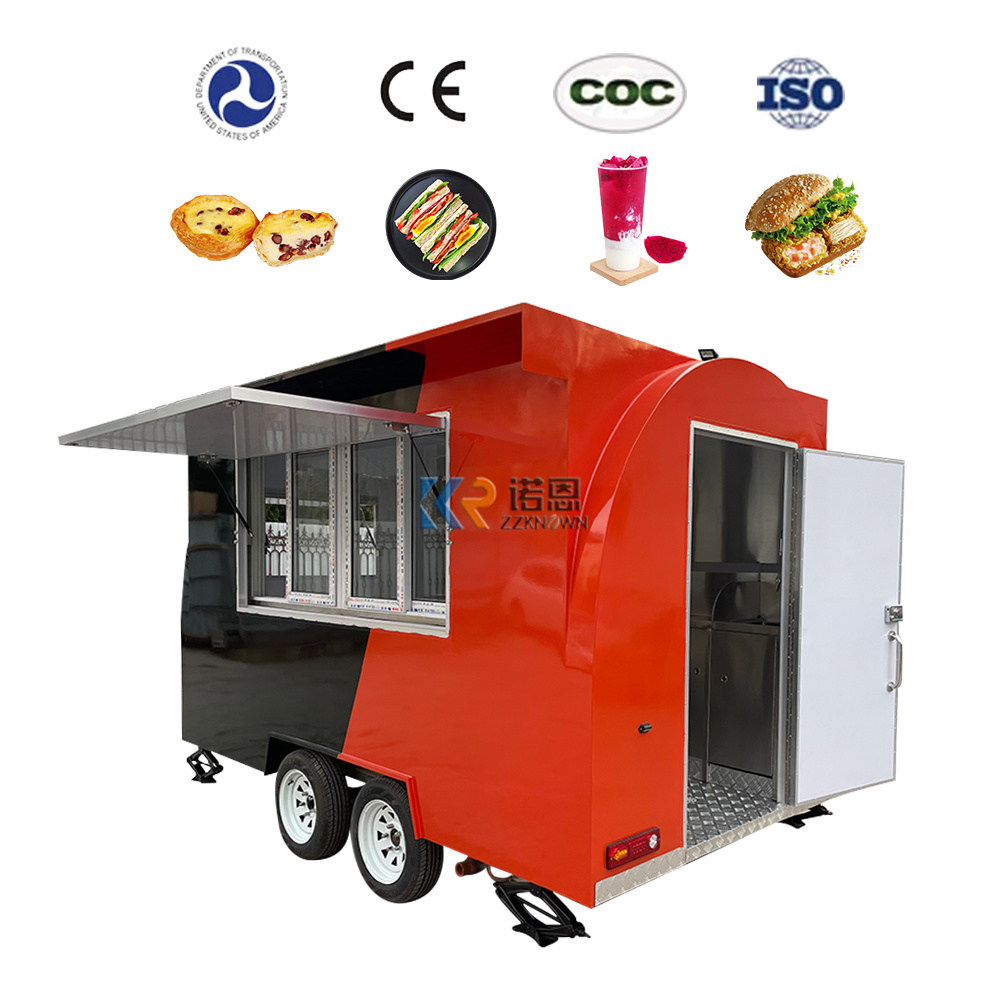 CE Certified Fast Food Trucks Mobile Food Bar Trailer Mobile Kitchen Concession Food Trailer