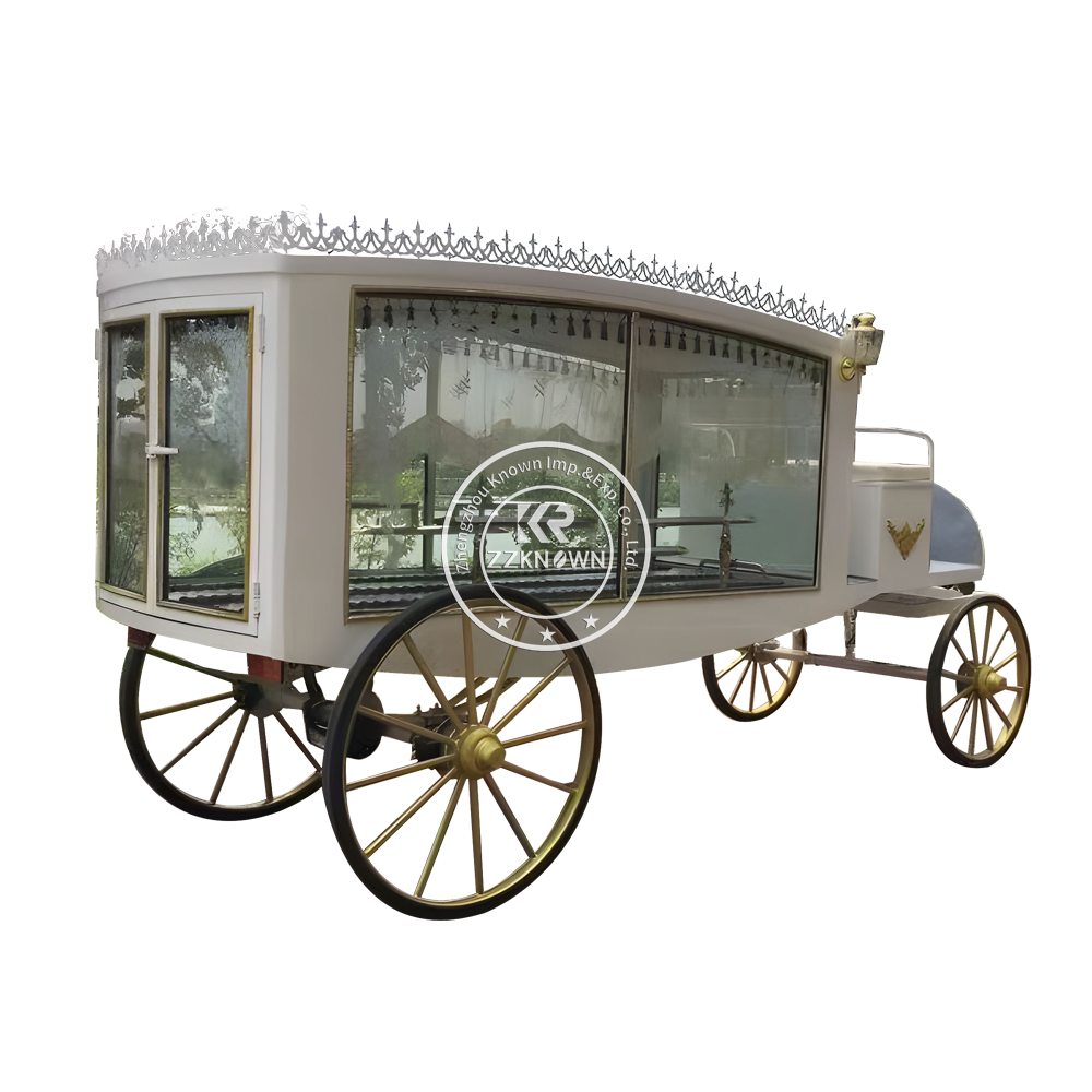 Special Transportation Hearse White Electric Glass Funeral Hearse Coffin Horse Hearse For Sale