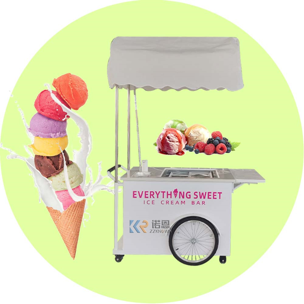 2024 Mini Electric Ice Cream Truck Mobile Food Trailer For Sales Ice Cream Cart