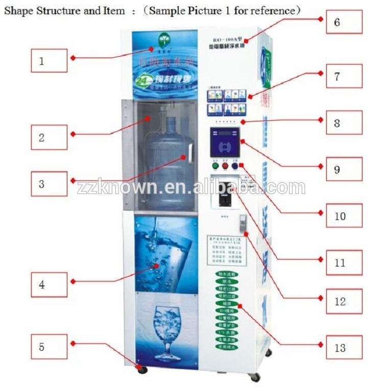 2024 Outdoor Water Vending Machine Automatic Purified Drinking Water Dispenser Vending Machine with Touch Screen