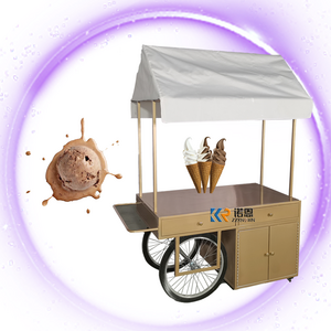 2024 Mobile Vending Electric Ice Slush Push Ice Cream Cart Mobile Food Popsicle Ice Cream Cart